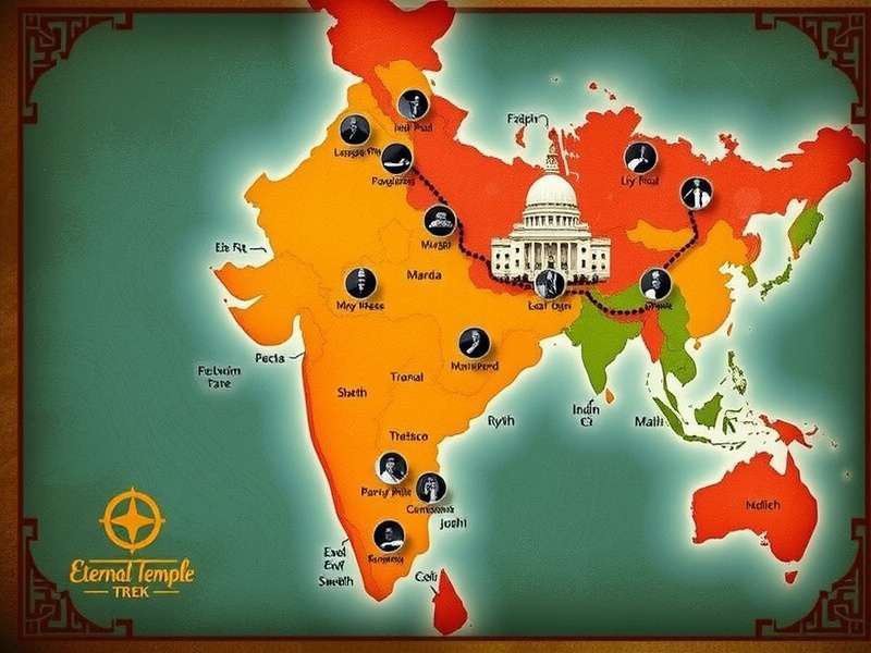 Explore diverse regions in Eternal Temple Trek Eternal Temple Trek world map showing Indian regions